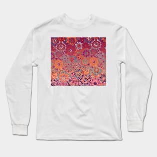 Psychedelic Ombre Flower Doodle Long Sleeve T-Shirt